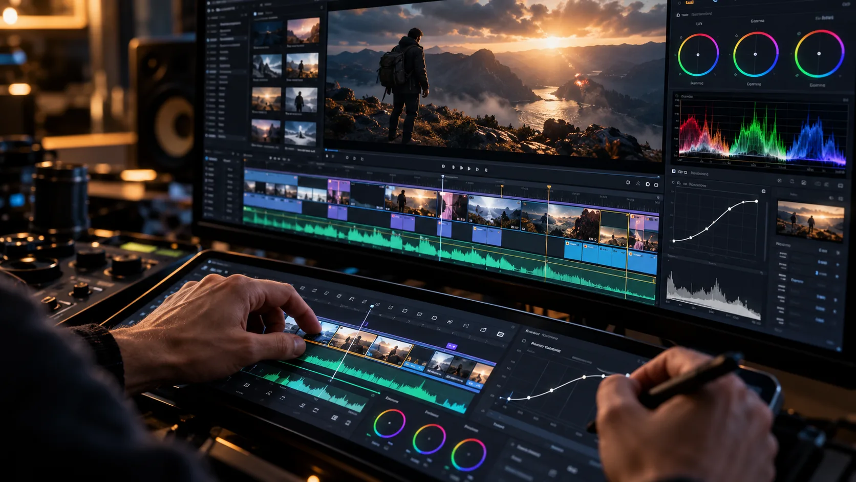 Editor crafting and refining the cut in post-production